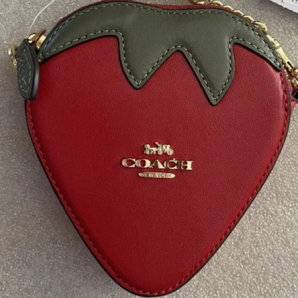 Coach Strawberry Coin Purse Mini Crossbody Bag - Picture 7 of 8